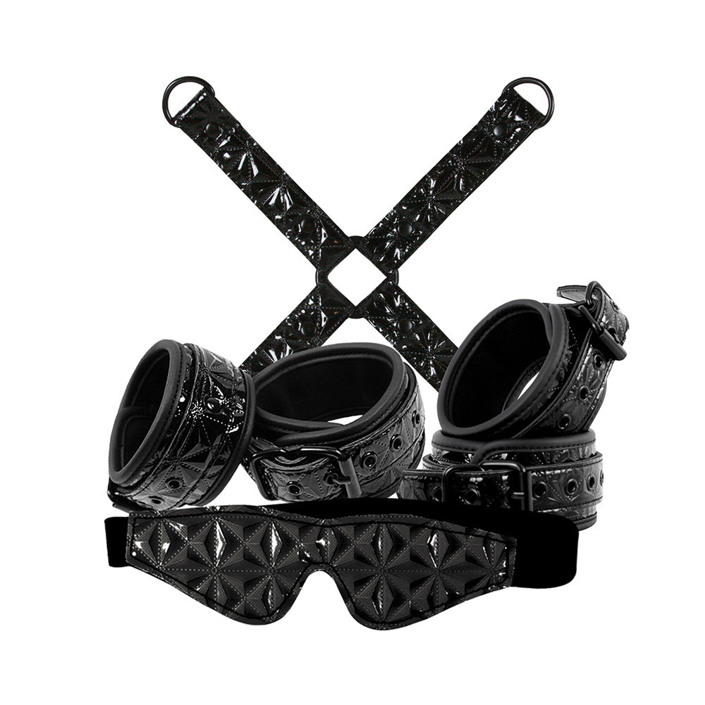 ns novelties sinful bondage kit in black, a selection of restraint implements for thrilling nights.