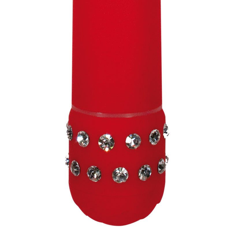 Diamond red mini vibrator from Toy Joy Sex Toys, a shiny and discreet pleasure toy.