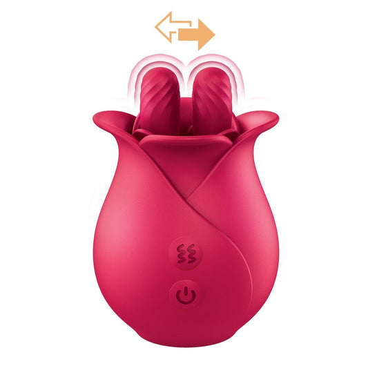Tulip-shaped finger vibrator in a soft, skin-safe material, for clitoral stimulation, rechargeable.