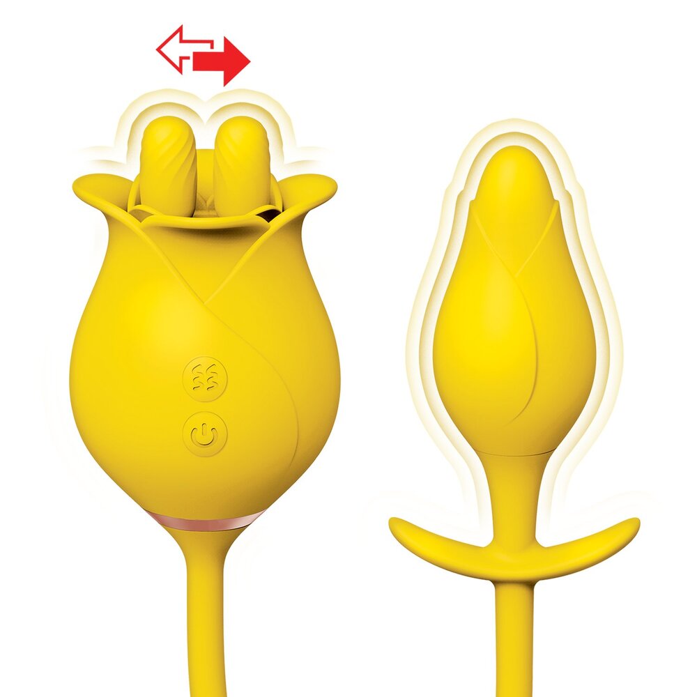 Nasswalk Toys clittastic tulip finger massager and pleasure plug set in pink silicone.