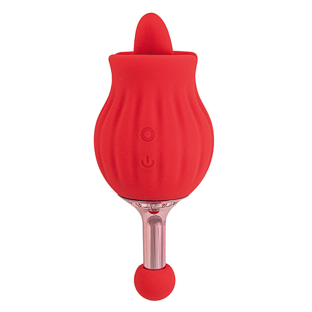 rose gold clitoral massager with dual stimulation, perfect for exploring pleasure by nasswalk toys.