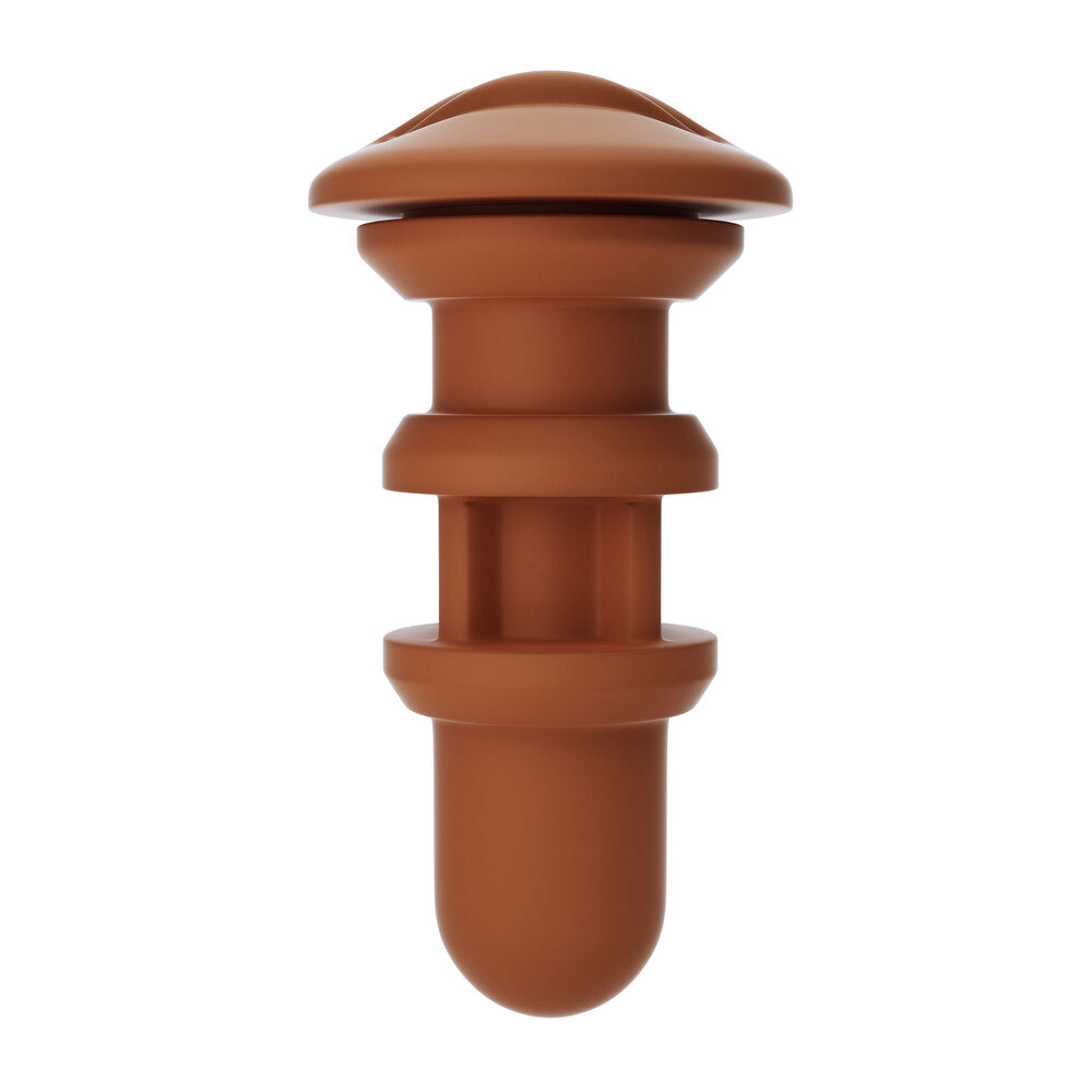 Autoblow A.I. reusable sleeve; flexible, flesh-coloured material designed for hands-free male stimulation.