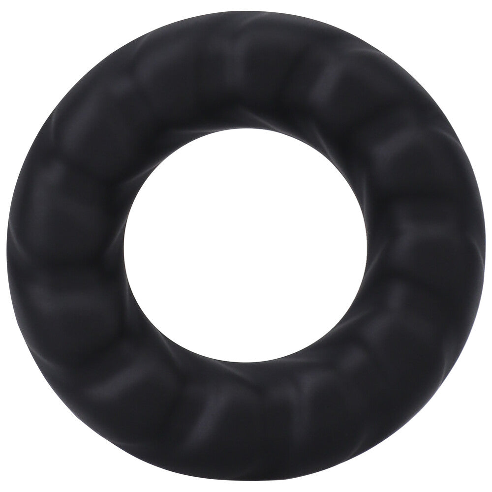 chunky black fat tire cock ring from doc johnson, for love and enhanced pleasure
