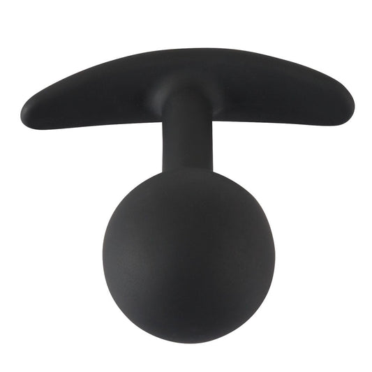 A medium-sized, smooth, purple butt plug from You2Toys, shaped for comfortable backdoor fun.