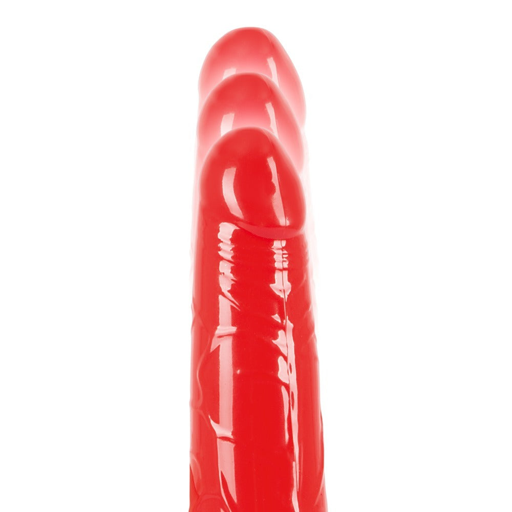 Red Push vibrator from You2Toys, a standard-shaped penis vibrator with textured shaft.