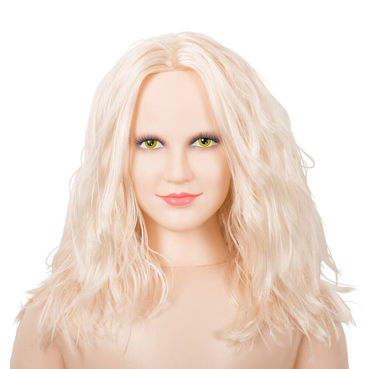 hot lucy' female love doll, personal trainer type, realistic features, life-size design.