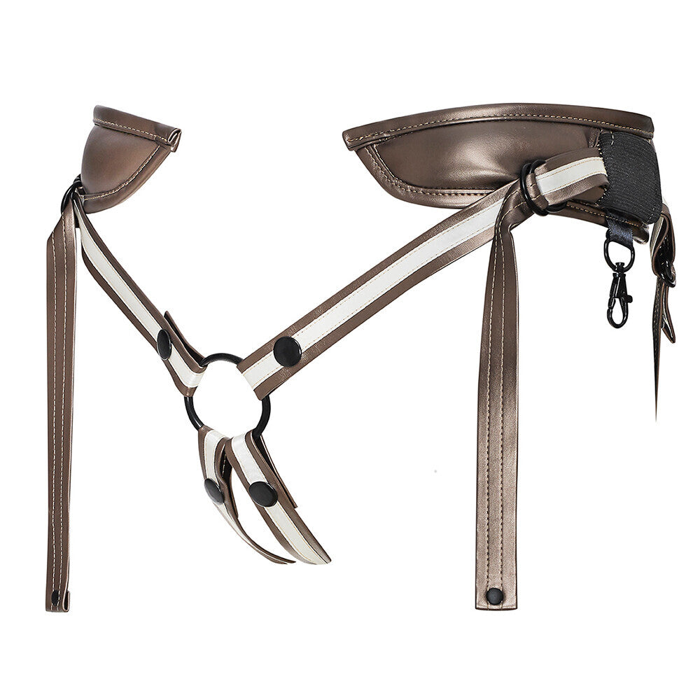 The 'strap on me' leatherette harness, a desirable accessory for strap-on dildo use.