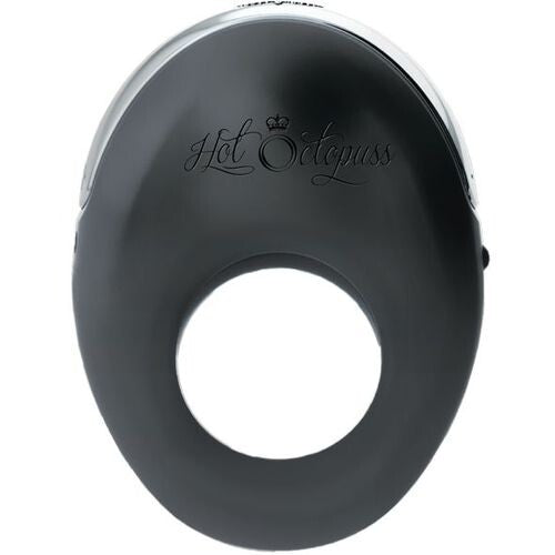 Rechargeable vibrating love ring in dark grey, by Hot Octopuss for added pleasure.