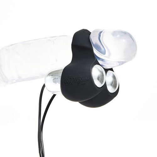 hot octopuss jett guybrator love ring vibrator, dark grey silicone with textured design for enhanced pleasure