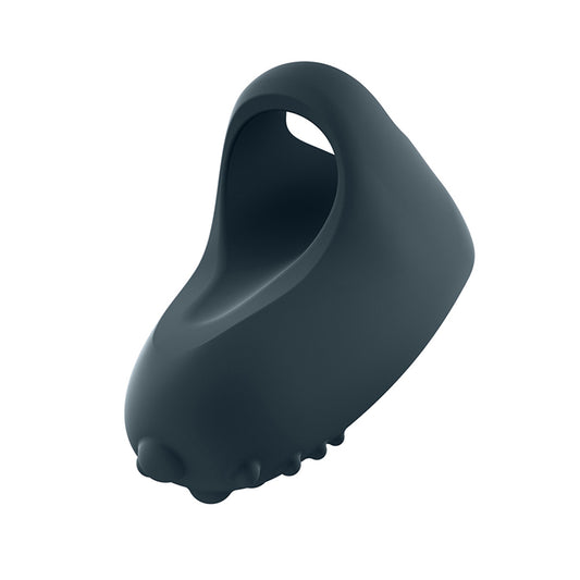 A rechargeable finger vibrator, sleek and black, promising thrilling sensations for intimate exploration.