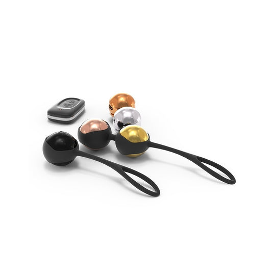 Remote controlled geisha balls for kegel exercise training, with a smooth finish.