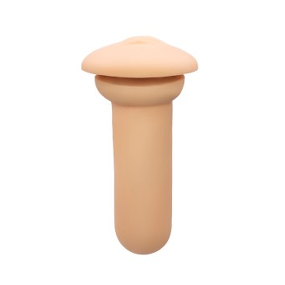 Autoblow vibrating masturbator mouth sleeve c, fleshy-pink silicone, textured for pleasure