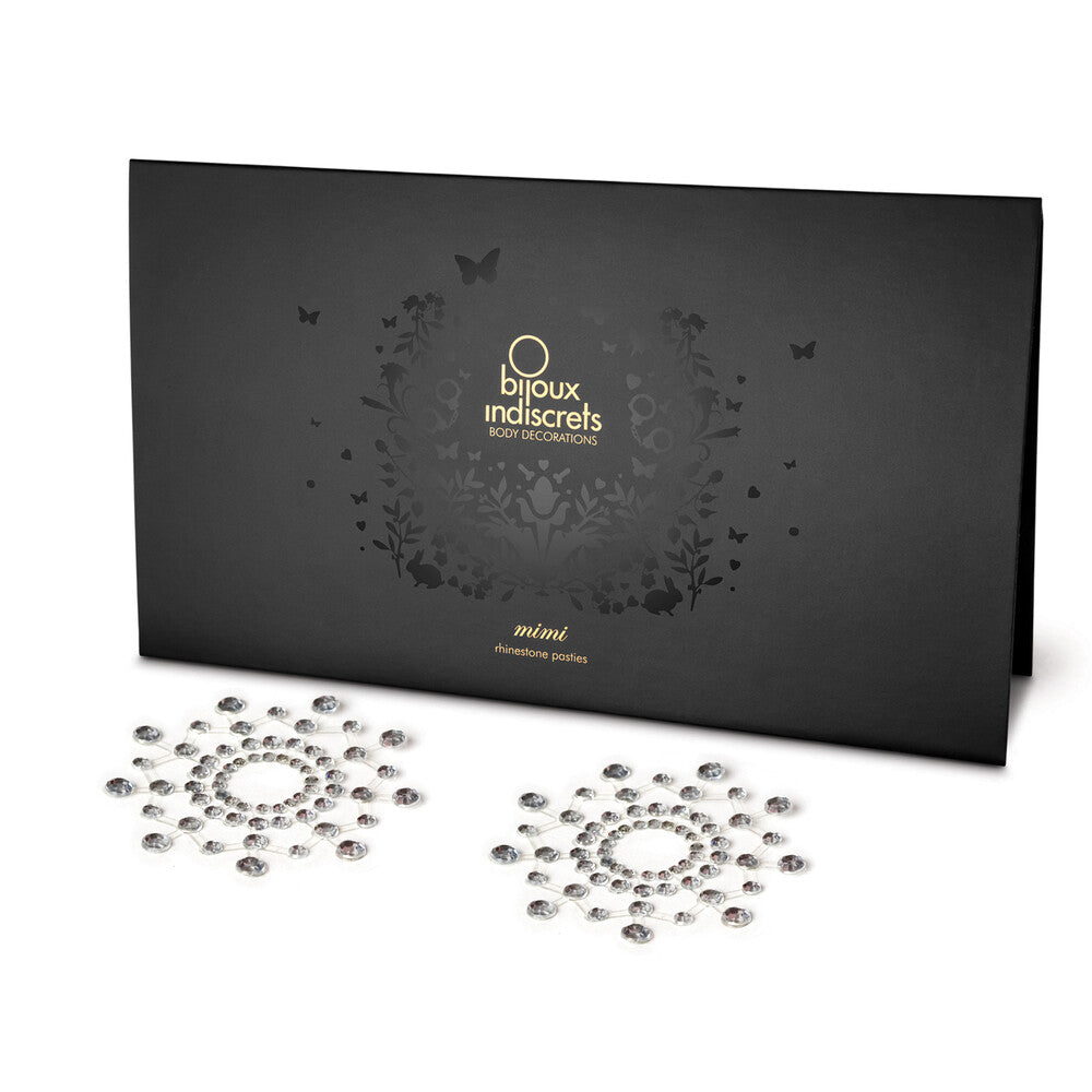 Sparkly silver rhinestone pasties for a bit of cheeky body jewellery glamour.