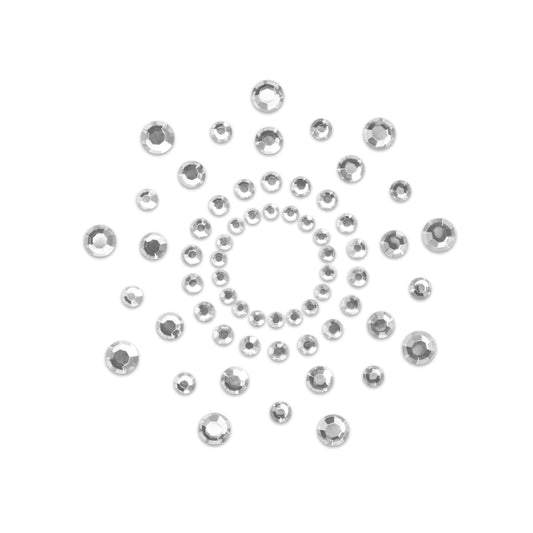 Sparkly silver rhinestone nipple pasties from bijoux indiscrets, perfect for adding a touch of glamour.