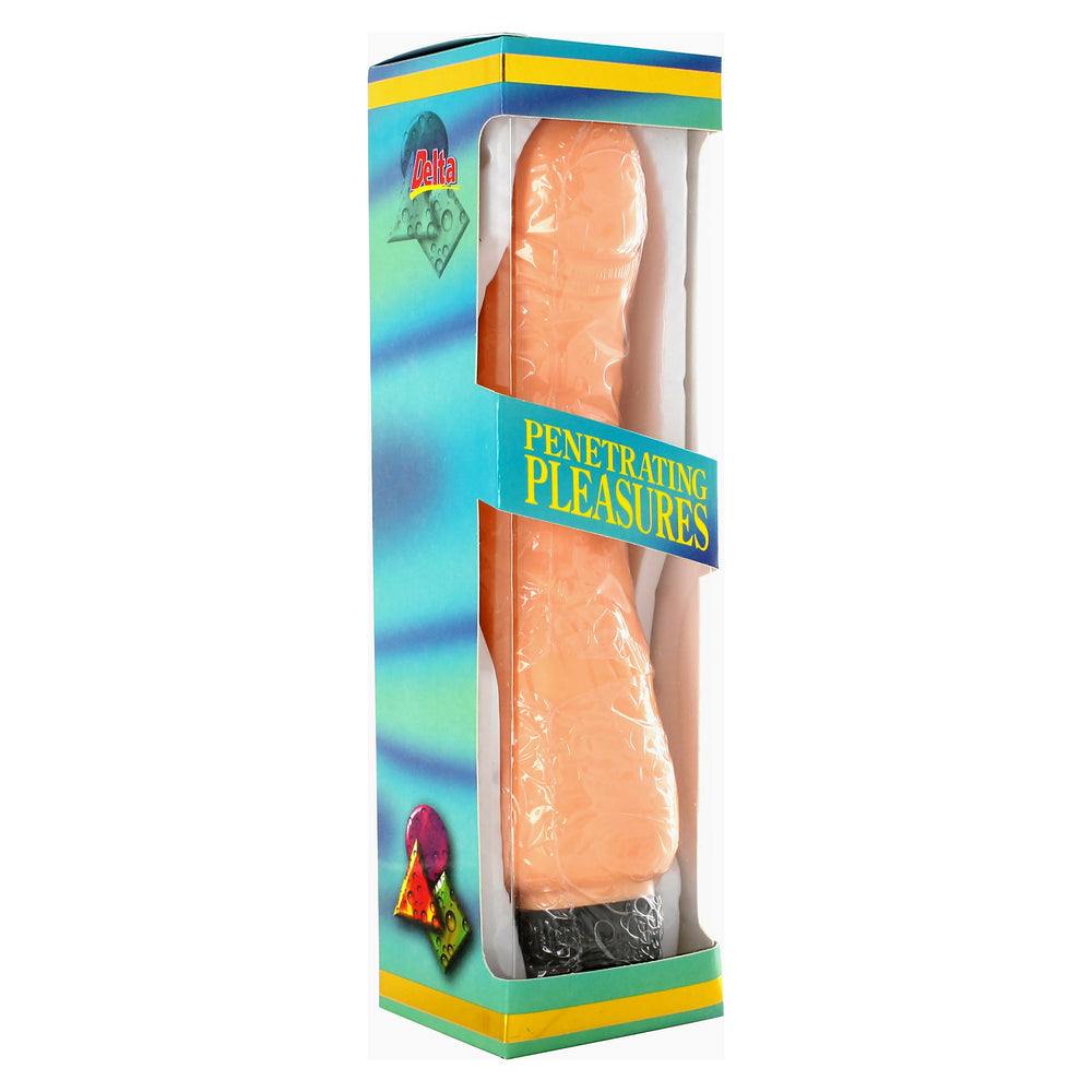 Vinyl penis vibrator by seven creations, realistic textured shaft for solo pleasure.