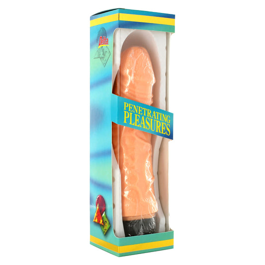 Seven Creations multi speed vibrator, flesh coloured silicone with ribbed texture for enhanced pleasure.