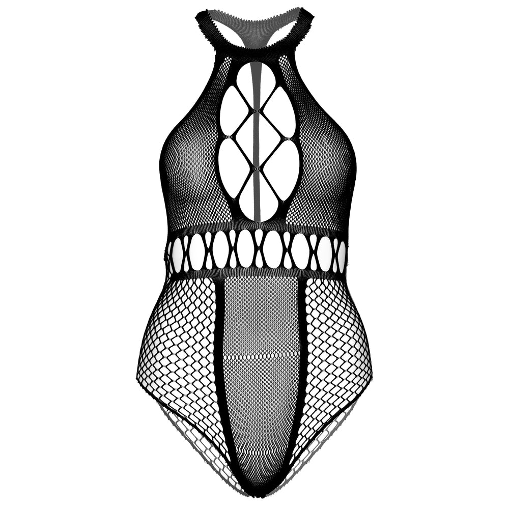 Leg Avenue seamless plus size bodysuit in black, ideal for layering and comfortable wear.
