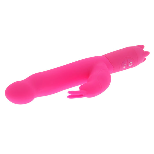 A pink, rabbit-shaped vibrator from Linx Kinx Minx, a playful pleasure toy for adults.