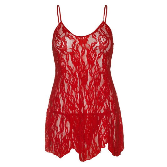 red rose lace chemise from leg avenue lingerie, a plus size style for a flirty look