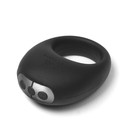 The je joue mio rechargeable cockring in black, a sleek and stimulating love ring.