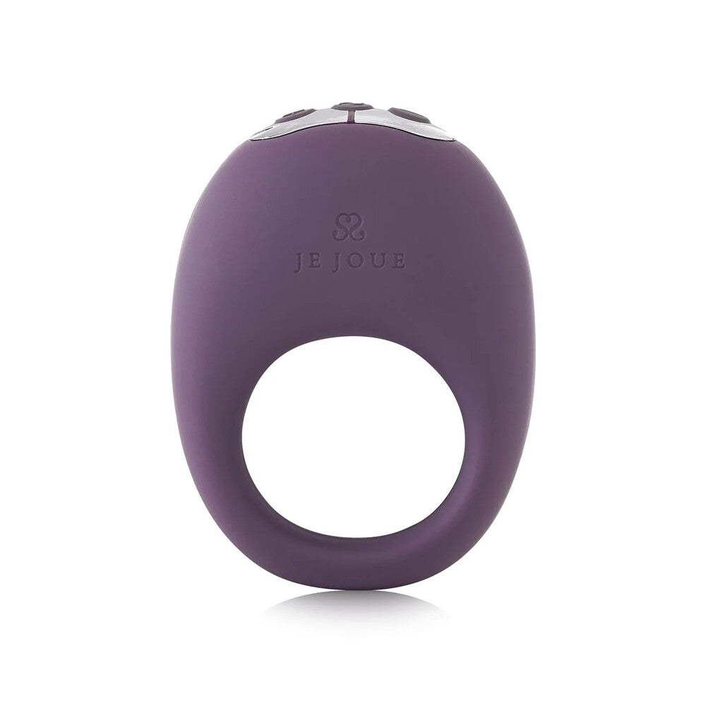 Purple rechargeable mio love ring vibrator from je joue, a textured pleasure ring for couples.
