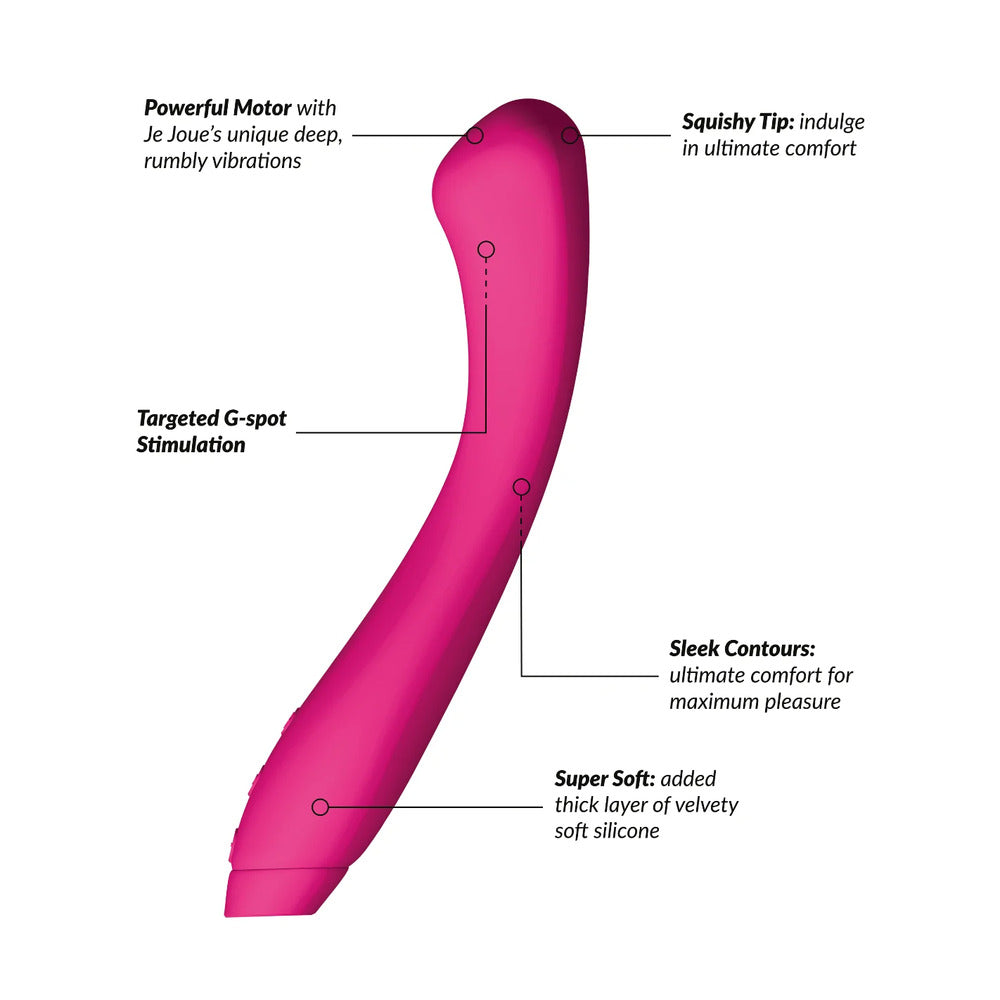 A sleek, dark purple Je Joue Juno vibrator designed to stimulate the G-spot.