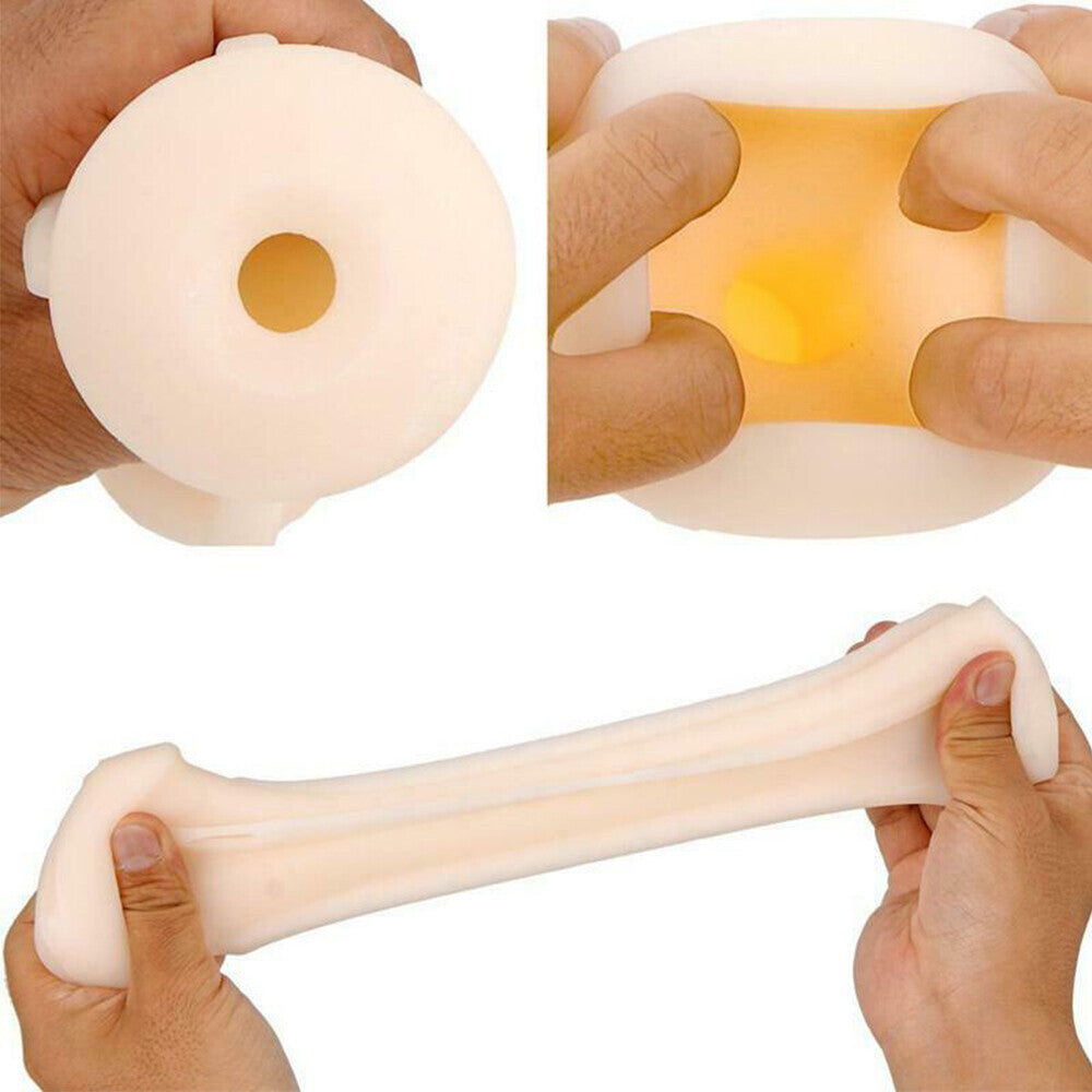 Close-up of the r1 rends series vorze a10 cyclone narrow insert vibrating masturbator.