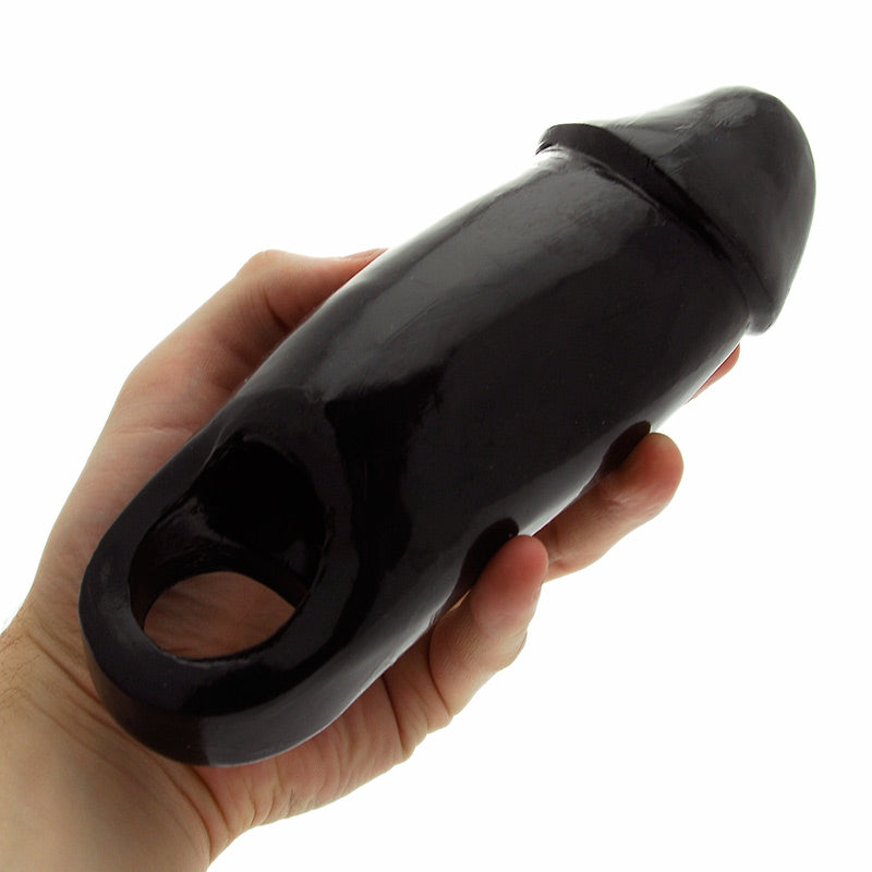 Master Series fat dick penis sleeve: flesh-toned textured extender for enhanced pleasure and performance.