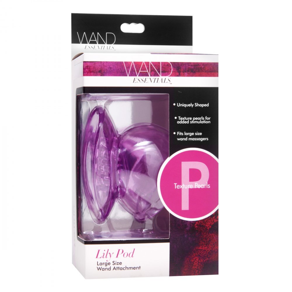 Lilac lily pod shaped wand attachment for targeted and stimulating massage, made by XR Brands.