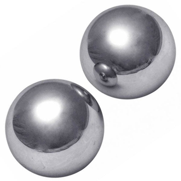 master series titanica extreme steel orgasm balls, shiny metal spheres designed for pleasure