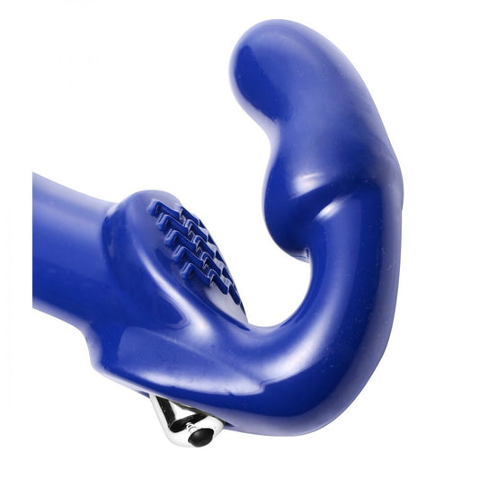 Vibrating strapless strap on dildo, revolver ii design, for pleasurable intimate experiences, dark colour.