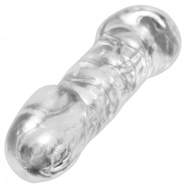 Master Series cock holster sleeve, a textured penis extender for enhanced pleasure, realistic design.