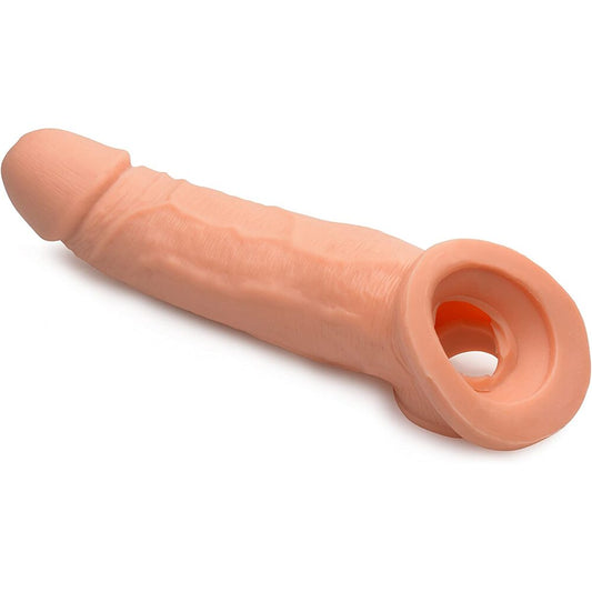 ultra real 2 inch penis extender by xr brands, flesh-toned, solid tip for added length