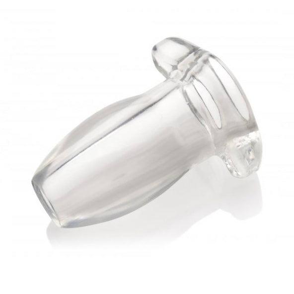 Large, hollow, flesh-toned anal plug from the master series, ideal for tunnel stretching.