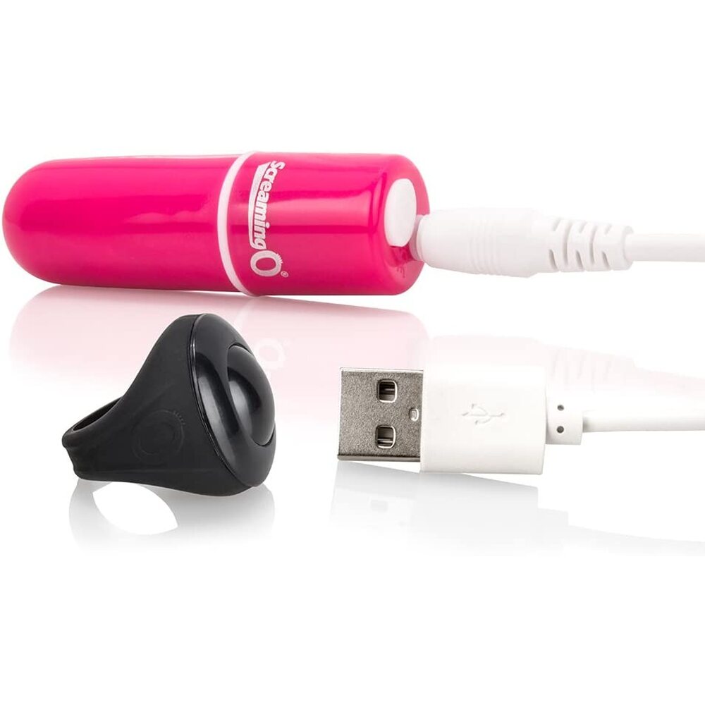 Pink Screaming O Vooom bullet vibe with a remote control for discreet pleasure.