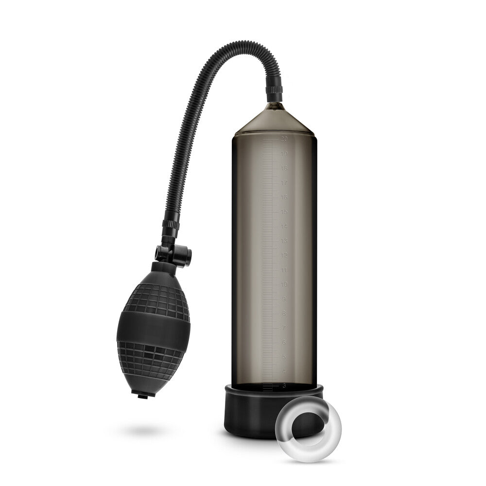 Blush Novelties VX101 male enhancement pump, clear cylinder with pressure gauge for penis enlargement.