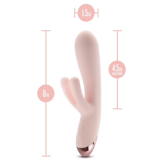 Elora pink triple stimulation vibe, a clitoral vibrator in a smooth silicone finish.