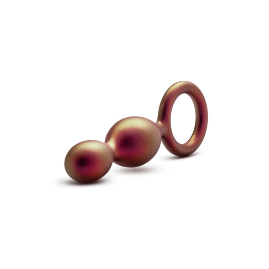 Two interlinked black silicone butt plugs for anal play, part of the matrix duo set.