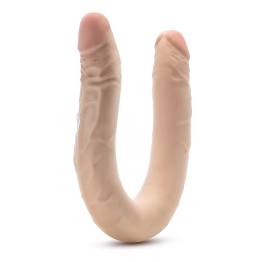Posable double dong in a skin-safe material, from blush novelties, sixteen point five inches.