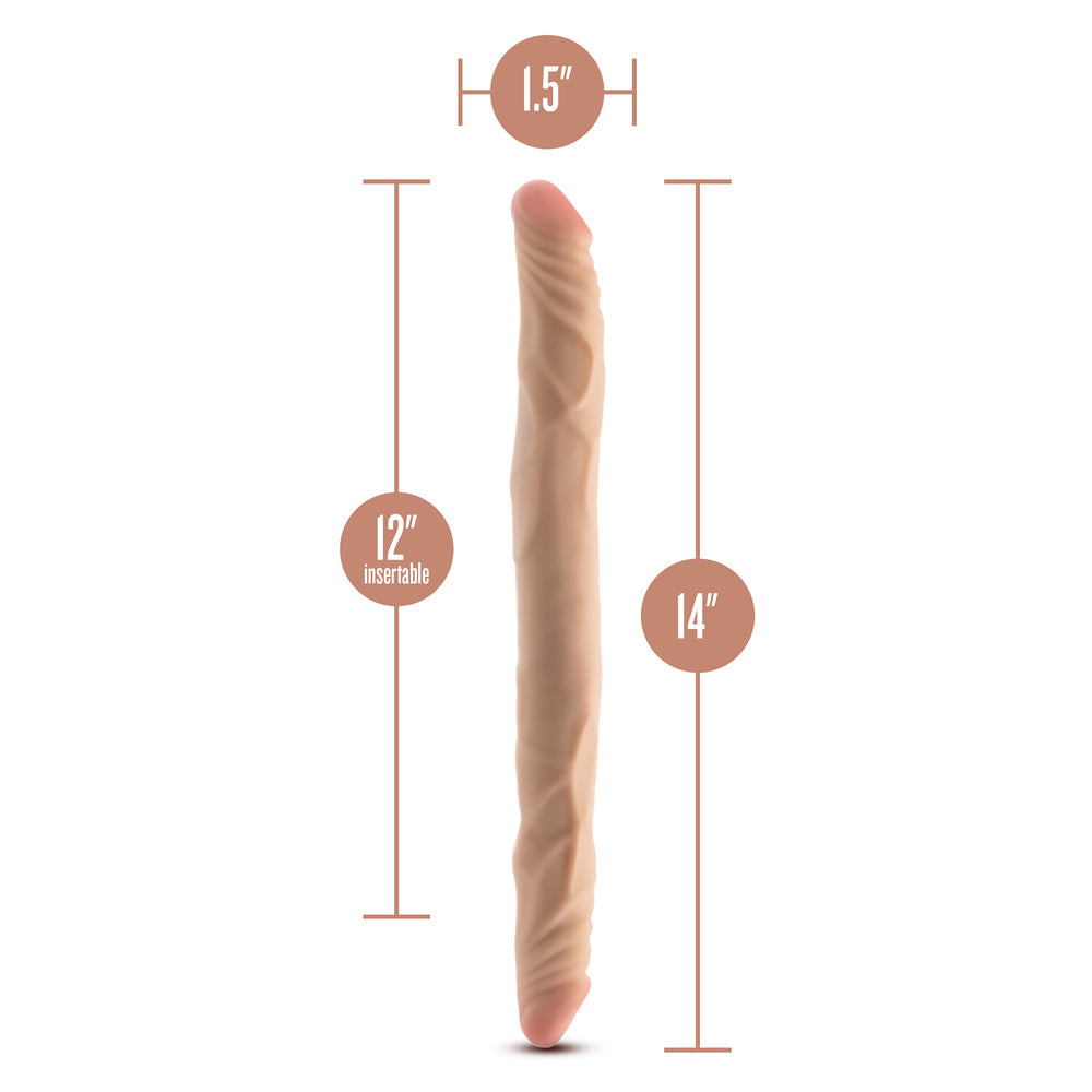blush novelties dr skin posable double dong in a realistic flesh tone colour