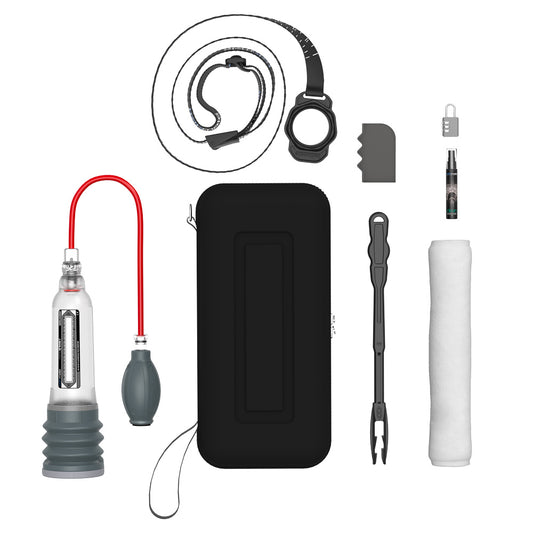 Bathmate Hydroxtreme 7 penis pump, crystal clear model for penis development, detailed view