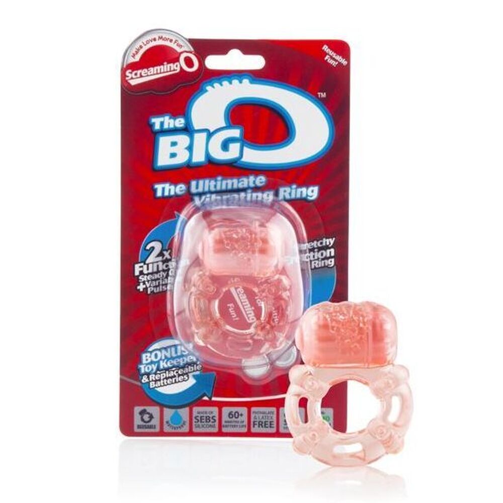 Screaming o big o vibrating cock ring, black silicone love ring vibrator for couples.