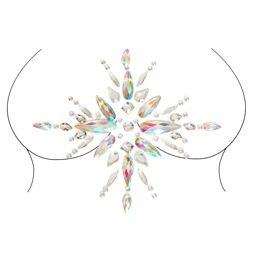 Soleil body jewels sticker, shimmering gems and pearls for glamorous body art, body jewellery