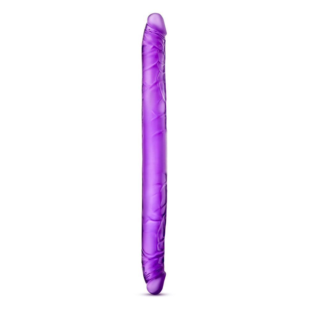 Purple, 16-inch double dildo from Blush Novelties, designed for dual stimulation play.