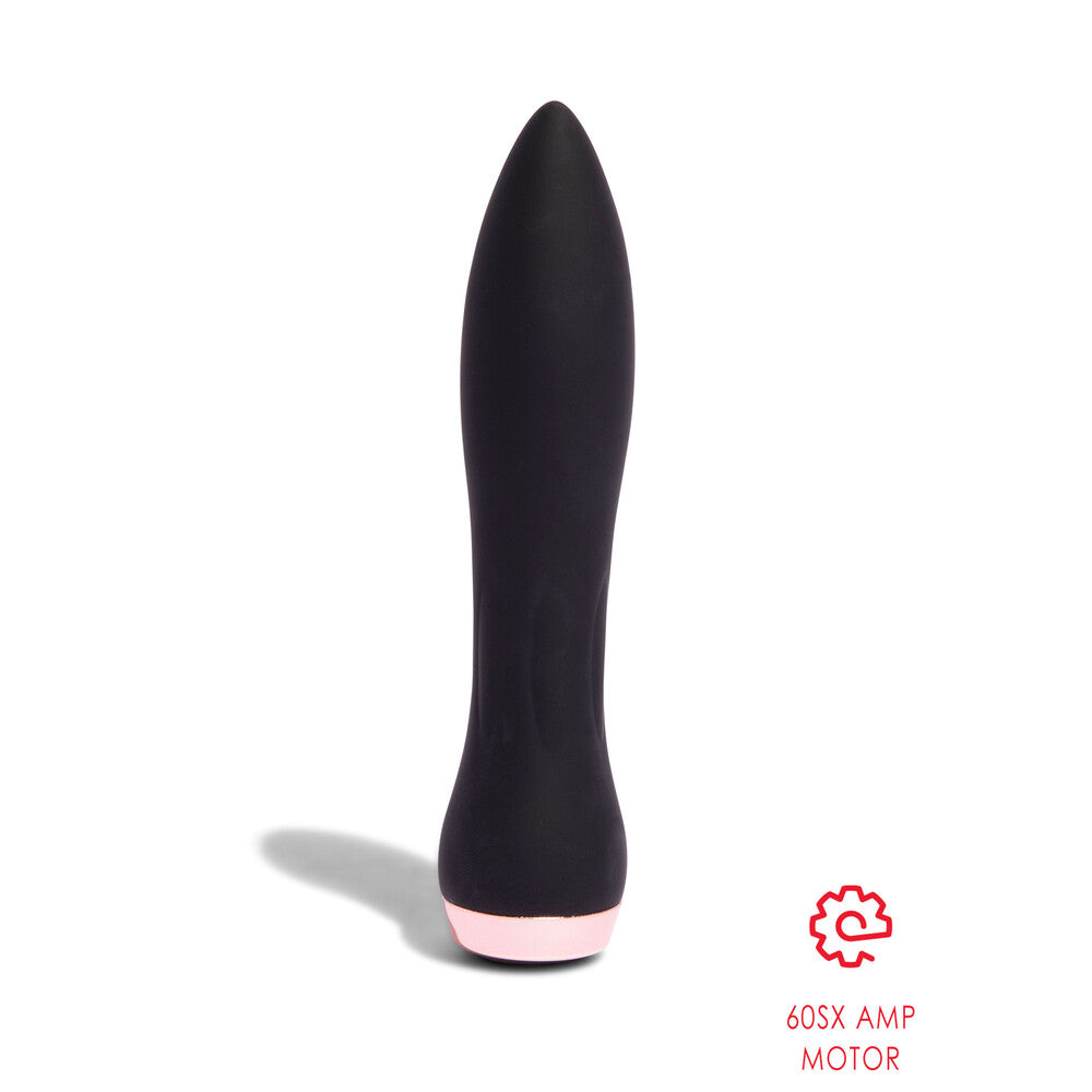 Nu Sensuelle black silicone bullet vibrator, a small and discreet personal massager.