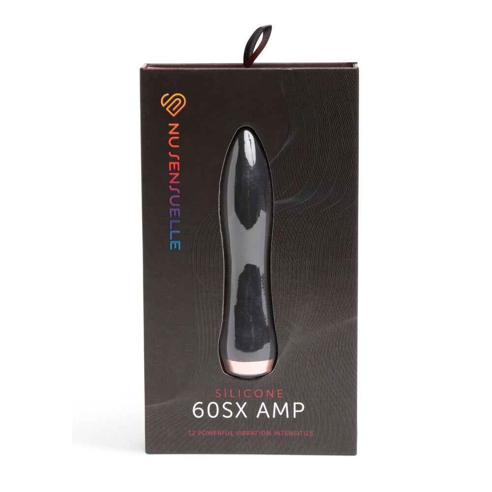 Black, silicone bullet vibrator from Nu Sensuelle, a compact and powerful pleasure toy.