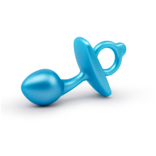 B-Vibe bulb plug, a smooth, rounded anal toy in shiny chrome metal.