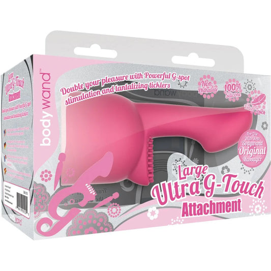 Large, ultra g touch wand attachment with a smooth, skin-safe finish for targeted massage.