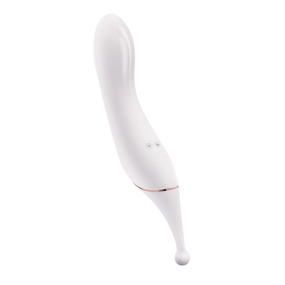 Bodywand dual stim vario clit stimulator, purple silicone, with textured head for pleasure.