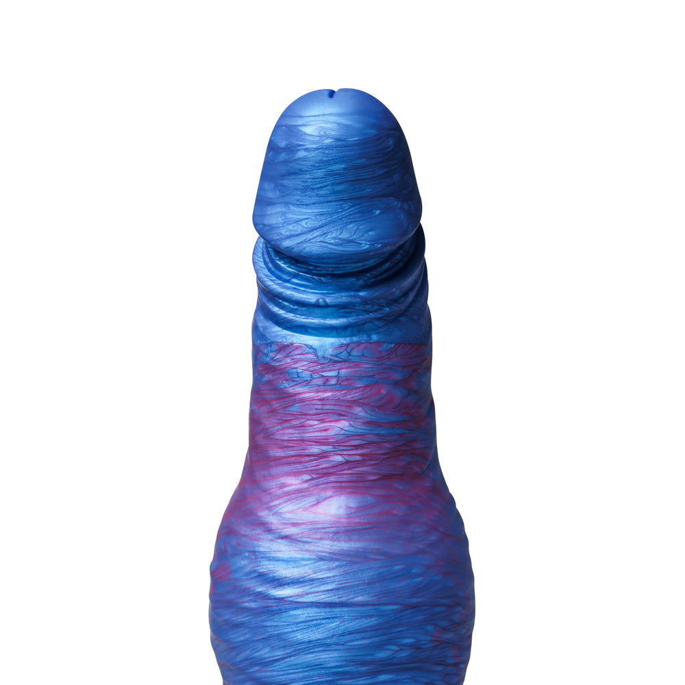 Alien dildo with a suction cup base, type i, in a vibrant purple hue.